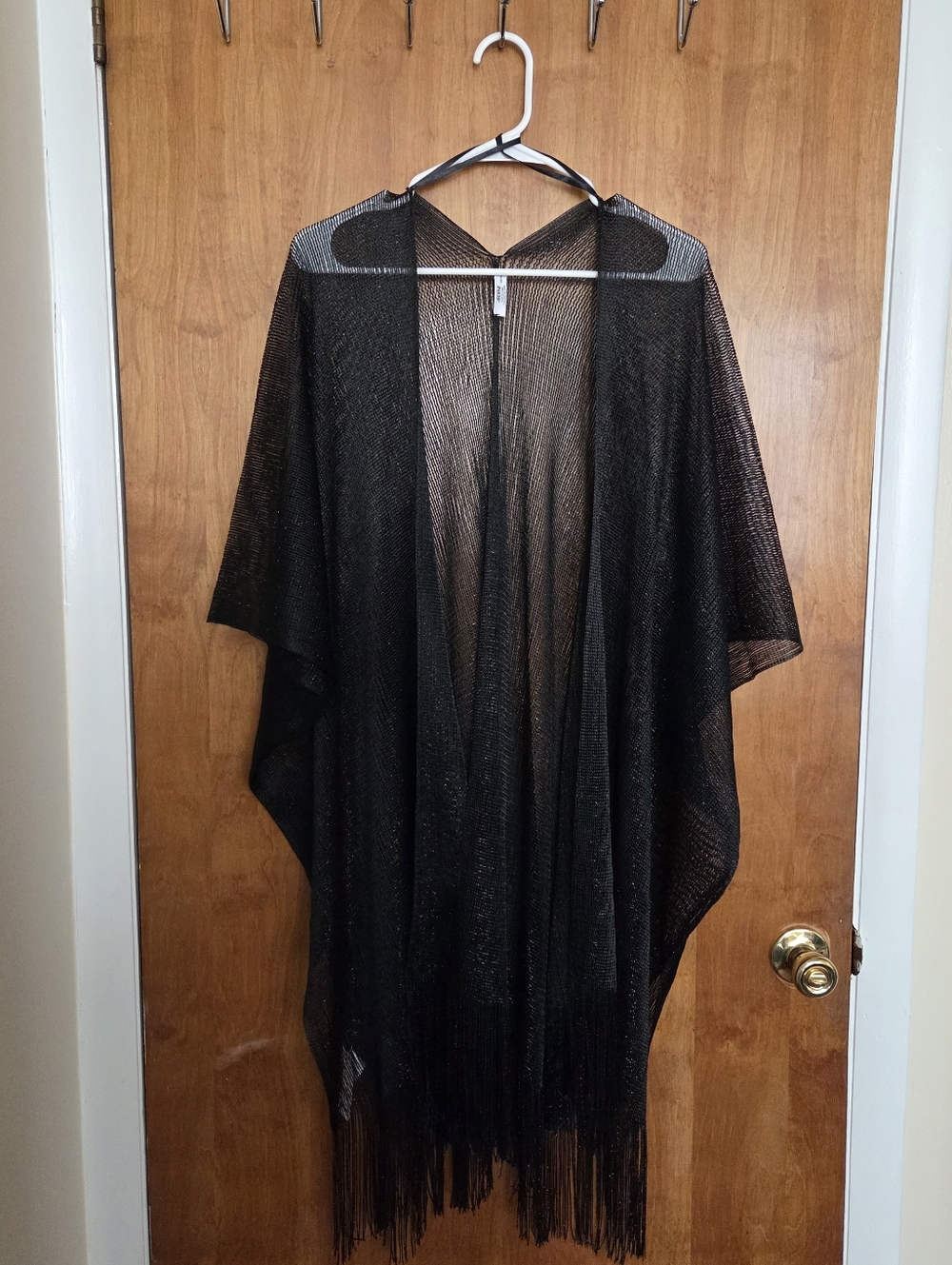 Ardene Black Sheer Mesh Fringe Cover-Up